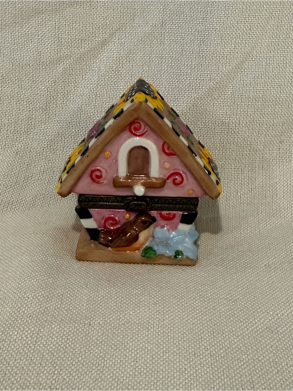 Vintage 2000- “Bird House” Porcelain Hinged Trinket Box